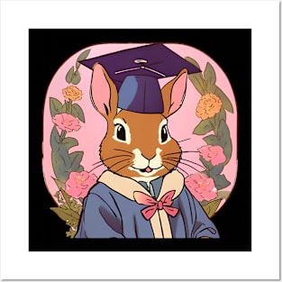 Graduating Student Rabbit Girl Happy Graduation Day Posters and Art